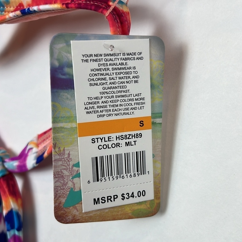 NWT Hobie Bikini Small Multi Color Wrap Around Tie - Picture 4 of 11
